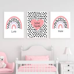 Set Of 3 Prints, Sister Prints, Rainbow Prints, Nursery Playroom Decor, Girls Bedroom Decor, Nursery Decor, Prints - thumbnail 2