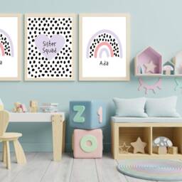 Set Of 3 Prints, Sister Prints, Rainbow Prints, Nursery Playroom Decor, Girls Bedroom Decor, Nursery Decor, Prints - thumbnail 3