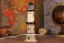 Warnemunde Lighthouse Handmade Ceramic Tea Light Candle Holder, D??cor, New Home Ornament, Housewarming Gifts, Fine Art Ceramics - thumbnail 1