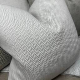 Countryside Cushion Cover, Decorative Pillow Sofa Case , Herringbone Design Beige & Ivory - Furnishing Designer Fabric - thumbnail 3