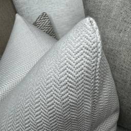 Countryside Cushion Cover, Decorative Pillow Sofa Case , Herringbone Design Beige & Ivory - Furnishing Designer Fabric - thumbnail 4