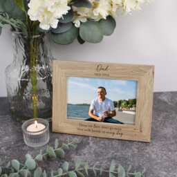 "Dad Memorial Photo Frame, in Loving Memory Wooden Picture Engraved Personalised Remembrance Keepsake, Loved One Sympathy Gift, 4""x6" - thumbnail 2