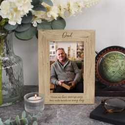 "Dad Memorial Photo Frame, in Loving Memory Wooden Picture Engraved Personalised Remembrance Keepsake, Loved One Sympathy Gift, 4""x6" - thumbnail 3
