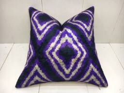 Handwoven Silk Ikat Pillow Cover Modern Home Decor - 16x16