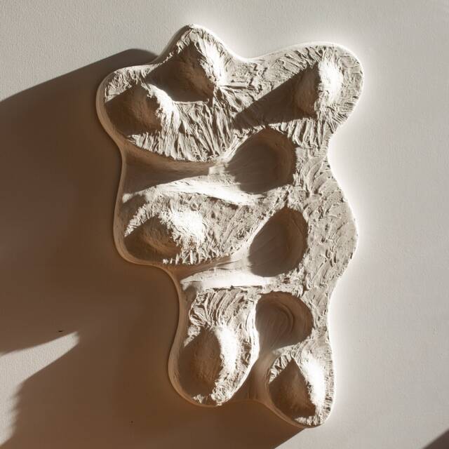 Japandi Wall Art For Wabi Sabi Sculpture Lover, Textured Plaster Artwork, Sculptural Art, Organic Shapes Abstract Bas Relief - image 1
