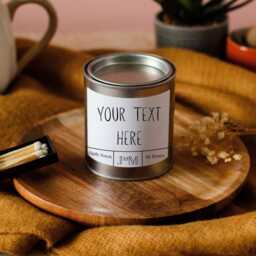 Personalised Your Words Here Candle. Wood Wick Customised Candle Gift Set - thumbnail 3