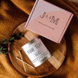 Personalised Your Words Here Candle. Wood Wick Customised Candle Gift Set - thumbnail 4