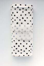 Organic Cotton Baby Swaddle Blanket Black & White Polkadot - thumbnail 1