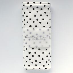Organic Cotton Baby Swaddle Blanket Black & White Polkadot - thumbnail 2