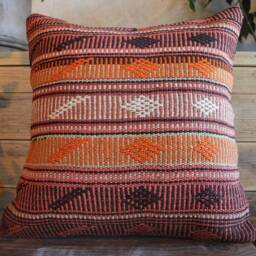Vintage Kilim Pillow Cover - 16 Inch - Handwoven Boho Cushion - thumbnail 2