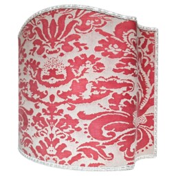 Venetian Lamp Shade Fortuny Fabric Red & Beige Corone Pattern Half Lampshade - Handmade in Italy - thumbnail 3