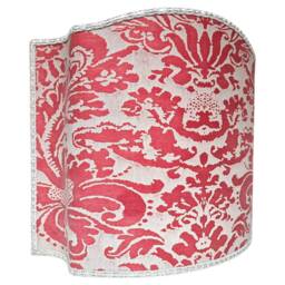 Venetian Lamp Shade Fortuny Fabric Red & Beige Corone Pattern Half Lampshade - Handmade in Italy - thumbnail 2