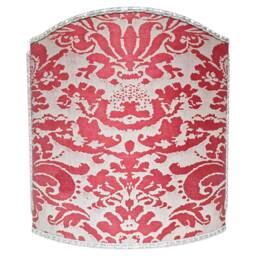 Venetian Lamp Shade Fortuny Fabric Red & Beige Corone Pattern Half Lampshade - Handmade in Italy - thumbnail 1