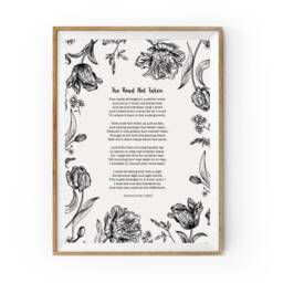 Black Floral Poem Favourite Lyrics Words Personalised Print. Use Your Own Words. Unframed Poster A4, A3, A2. Custom Made - thumbnail 3