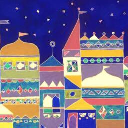 Granada At Night Whimsical Art Print Andalusia Spain Unique Housewarming Wall Decor Gift Kids Room Town City Mystical Illustration - thumbnail 2