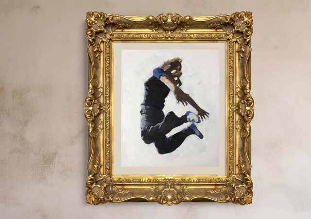 Girl Jumping Oil Painting Fine Art Canvas Print By James Coates - image 1