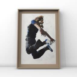 Girl Jumping Oil Painting Fine Art Canvas Print By James Coates - thumbnail 2