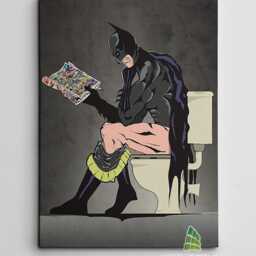 Funny Superheroes in Bathroom Toilet Canvas Art Wall Print Picture Fashion Framed Home Decor - thumbnail 2