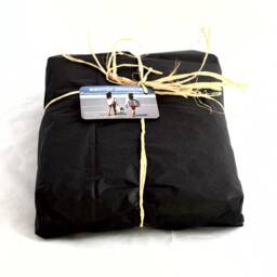 Cotton Linen Blend Pillow Cover With Leather Stripe - Handmade Home Decor - thumbnail 4