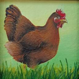 Chicken Painting Painting From Photo Miniature Oil Custom Pet - thumbnail 2