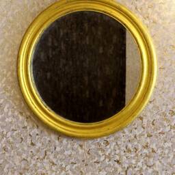Hand Carved Golden Foil Mirror Frame - Antique Style 2Ft Round - thumbnail 3