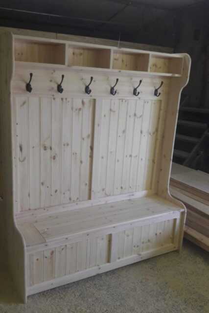 5Ft Wide Coat Rack, Boot Room, Hallway Bench, Monks Bench, Shoe Storage, Any Size Made. Delivery Cost Shown On The 2nd Photo - image 1
