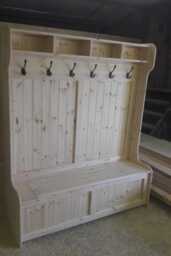 5Ft Wide Coat Rack, Boot Room, Hallway Bench, Monks Bench, Shoe Storage, Any Size Made. Delivery Cost Shown On The 2nd Photo