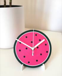 Table Clock, Watermelon Paper Desk Decor, Fruit Design, Office Accessories