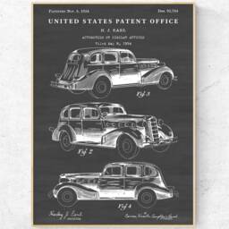 Automobile 1934 Patent Print. Vintage Car Inventions Blueprint Poster. Classic Auto Wall Art Gift. Garage - thumbnail 2
