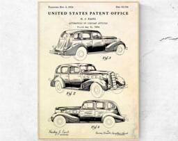 Automobile 1934 Patent Print. Vintage Car Inventions Blueprint Poster. Classic Auto Wall Art Gift. Garage - thumbnail 1