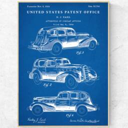 Automobile 1934 Patent Print. Vintage Car Inventions Blueprint Poster. Classic Auto Wall Art Gift. Garage - thumbnail 3