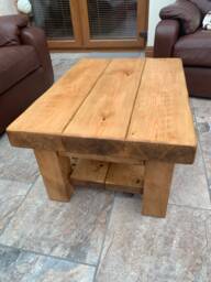 Coffee Table Extra Chunky Table Rustic Coffee With Shelf Oak Pine Walnut