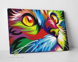 Abstract Colourful Cat Canvas Art Print Picture Fine Home Decor-C595 - thumbnail 1