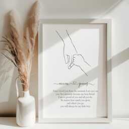 Mother To Son Personalized Wall Art Print - Mom & Child Portrait Framed Or Unframed - thumbnail 1