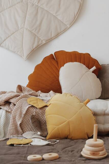 "Velvet Leaf Pillow ""Honey" - image 1