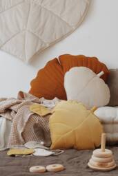 "Velvet Leaf Pillow ""Honey" - thumbnail 1