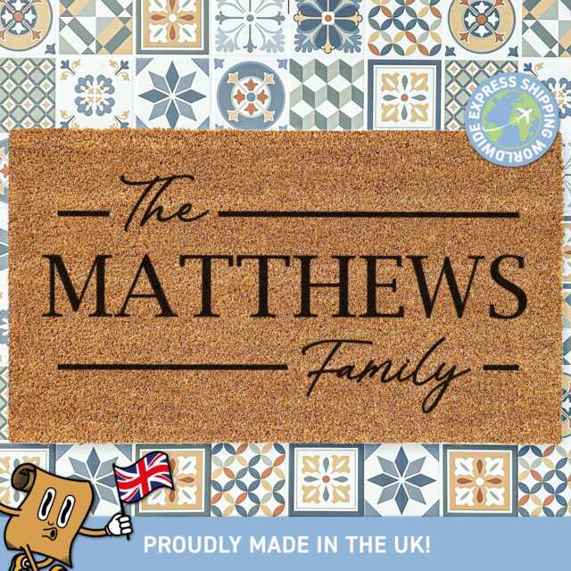 Personalized Family Name Custom Doormat, Gift, Monogram Door Mat, Housewarming - image 1