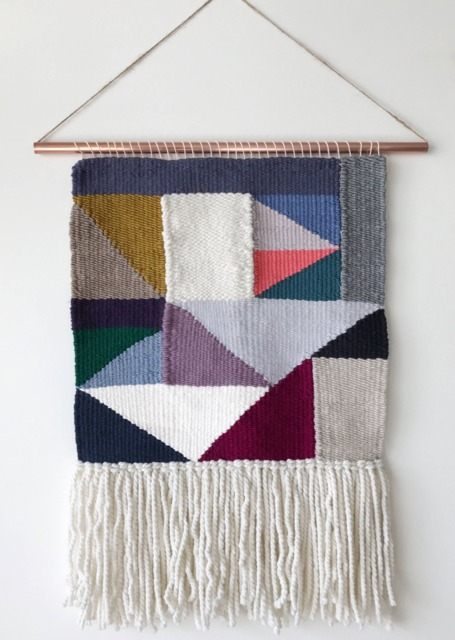 Custom - Multi-Color Large Triangle Wall Hanging, Weaving, Statement Art, Yarn Tapestry, Woven Weaving - image 1
