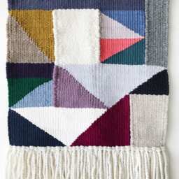 Custom - Multi-Color Large Triangle Wall Hanging, Weaving, Statement Art, Yarn Tapestry, Woven Weaving - thumbnail 2