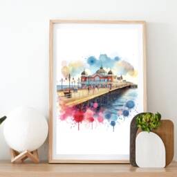 Southport Print Set - Of 3 Posters - Watercolour Merseyside Wall Hanging Artwork Art Travel Decor - thumbnail 2