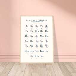 Russian Alphabet Poster - Cyrillic Chart - Learn Letters Fast - Minimalist Language Learning Print Study Guide Wall Art - thumbnail 1
