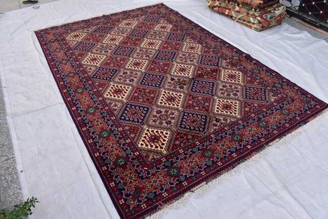 7??10Ft Handmade Afghan Wool Rug Traditional Geometric Tribal Carpet - Rug For Living Room - image 1