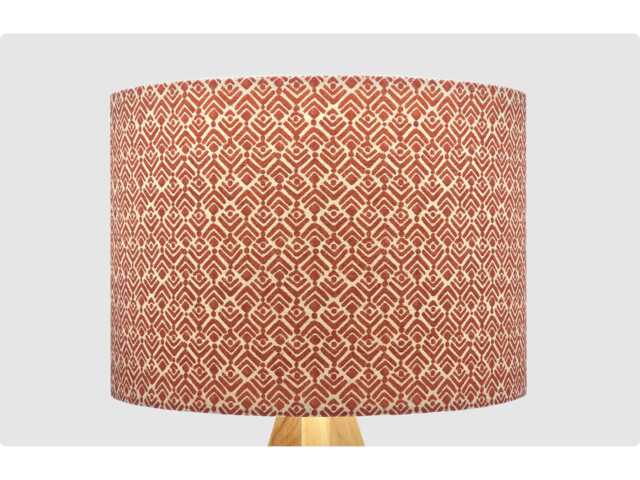 Burnt Orange Beige Geometric Lampshade, Table Floor Lamp/Ceiling Pendant Small Medium Large 15cm 20cm 25cm 30cm 35cm 40cm Drum Light Shade - image 1