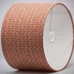 Burnt Orange Beige Geometric Lampshade, Table Floor Lamp/Ceiling Pendant Small Medium Large 15cm 20cm 25cm 30cm 35cm 40cm Drum Light Shade - thumbnail 3