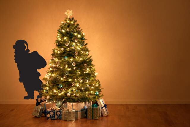 Santa Silhouette - Wall Decal Custom Vinyl Art Stickers For Kids Rooms, Classrooms, Dorm Room - image 1