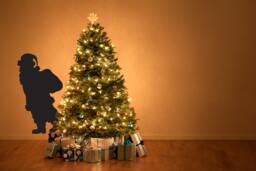 Santa Silhouette - Wall Decal Custom Vinyl Art Stickers For Kids Rooms, Classrooms, Dorm Room - thumbnail 1