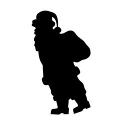Santa Silhouette - Wall Decal Custom Vinyl Art Stickers For Kids Rooms, Classrooms, Dorm Room - thumbnail 2