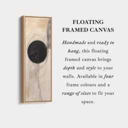 Modern Black Circle Vertical Wall Art Framed Canvas Print Minimal Abstract Painting Tall For Office Living Room Or Bedroom - thumbnail 2
