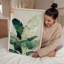 still Palm - Banana Leaf Botanical Print Calm Green Bathroom Wall Art - thumbnail 3