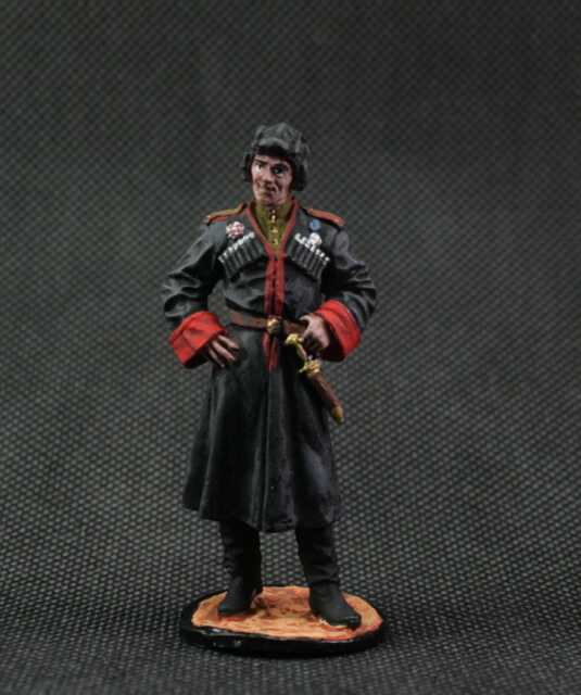 Tin Soldier 54 Mm Scale 1/32 Historical Miniature Second World War. Cossack Of The 1448Th Self-Propelled Artillery Regiment, 1944-45, Ussr - image 1